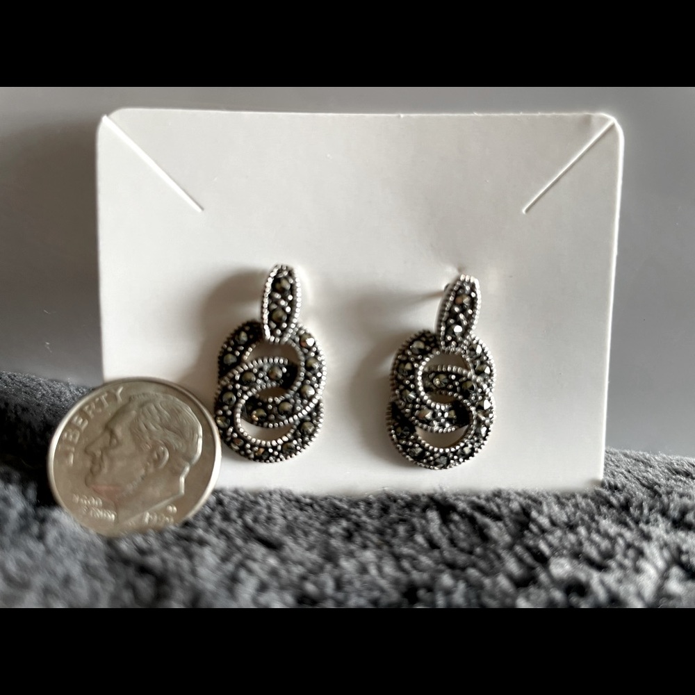 925 Sterling Silver Marcasite Earrings